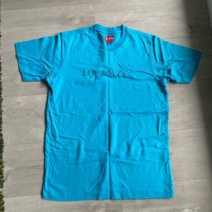 Supreme Tonal Embroidered Tee Teal